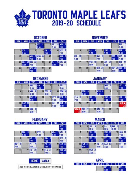 toronto maple leafs ice hockey schedule/stats